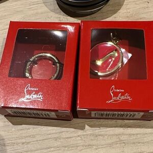 Authentic Christian Louboutin Lipstick Bangle & Charm Set